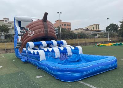 Chine Glissière d'eau gonflable de parc aquatique avec la double piscine de ruelle à vendre