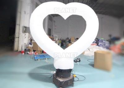 China 190T 3m White Ground Led Inflatable Love Heart Balloon for sale