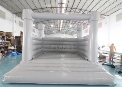 China 0.55mm PVC Inflatable White Wedding Jumper Bouncy Castle / Commercial White Castle Inflatable Bounce House for sale
