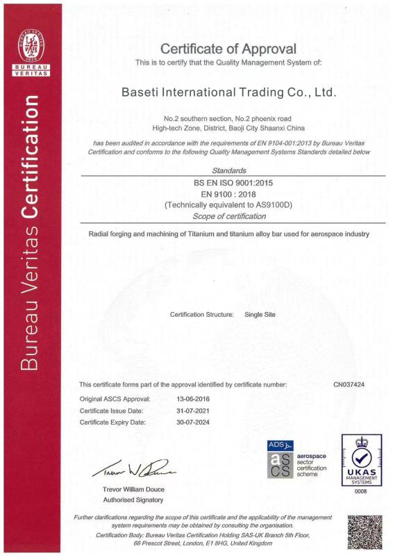 Bureau Veritas Certification - Baseti International Trading Co., Ltd.