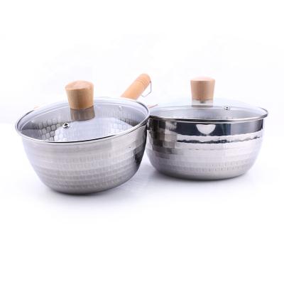China Detachable Handle Stocked Cooking Snow Pan 403 Stainless Steel 304 Sauce Pan en venta