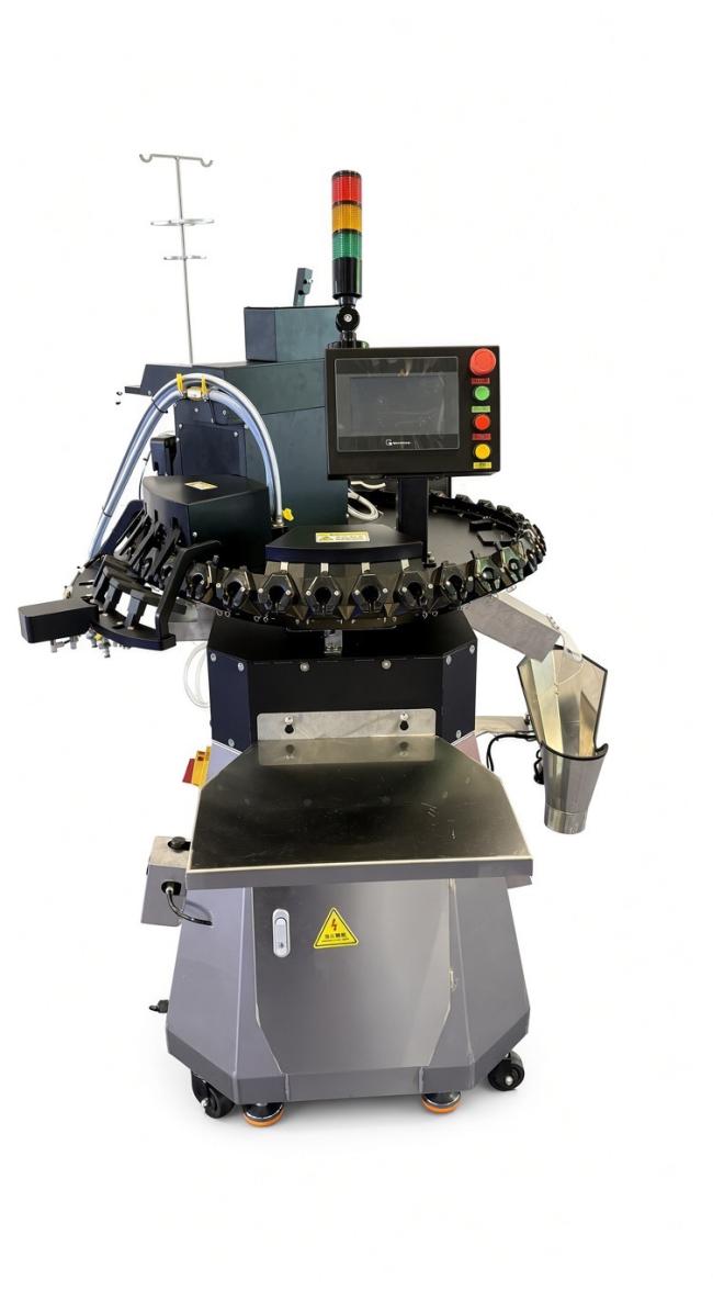 Integrated Infrared Beak Trimming and Injection Machine in operation