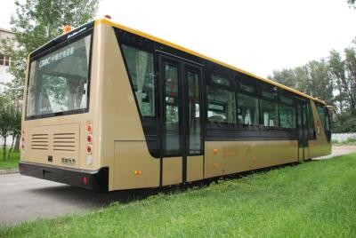 China Low Carbon Alloy Steel 51 Passenger Airport Apron Bus , 4 Strok Diesel Engine Bus for sale