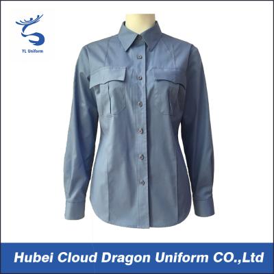 China Las camisas tácticas militares azules de las mujeres del OEM para el guardia de seguridad/la compañía guardan en venta
