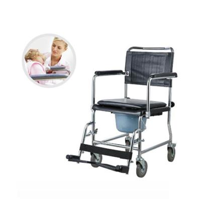 China NPKA3503 Euro Mobile Commode Chair Steel Transfer Commode Wheel Chair With Bedpan for sale