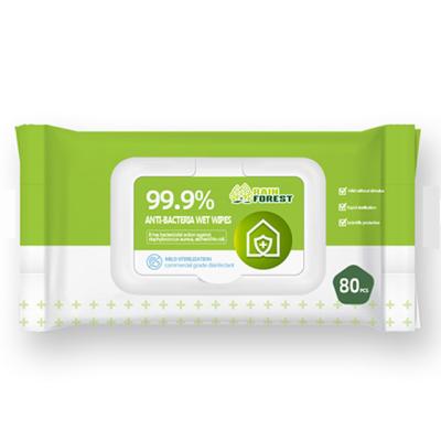China Custom 50gsm premium 80 sheets eco household cleaning wet wipes for sale
