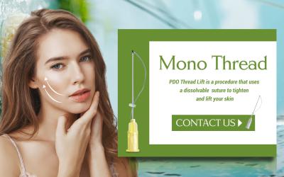 China Belleza facial Meso Polydioxanone Suture Mono Thread Lift 29g 60mm Aguja afilada en venta