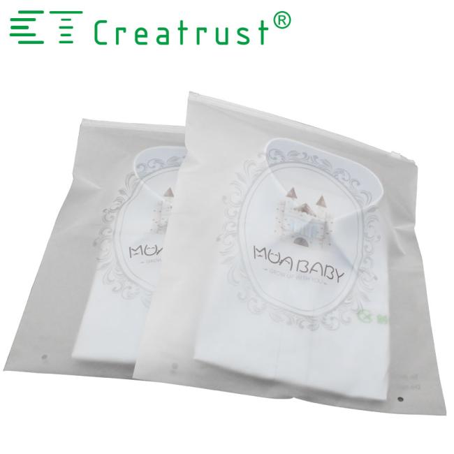 ZGCX Custom Frosted Zip Lock Logo Reseal Poly Bag Slider Plastic Bag Clothes Packing
