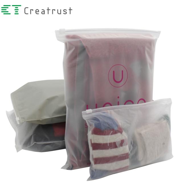 ZGCX 50pcs One Pack 30*40 Cm Waterproof Frosted Slider PVC Zipper Bags Wholesale Plastic Transparent Matt Ziplock Cloth Bag