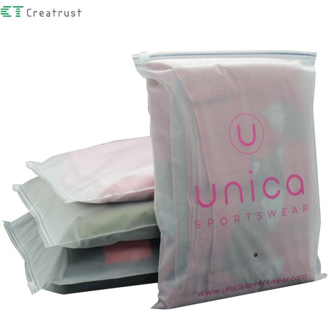 ZGCX 50pcs One Pack 30*40 Cm Waterproof Frosted Slider PVC Zipper Bags Wholesale Plastic Transparent Matt Ziplock Cloth Bag