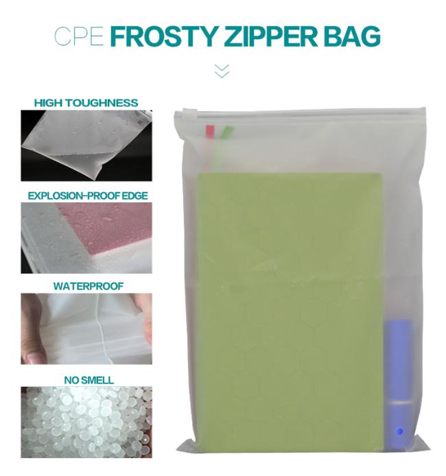ZGCX 50pcs One Pack 30*40 Cm Waterproof Frosted Slider PVC Zipper Bags Wholesale Plastic Transparent Matt Ziplock Cloth Bag