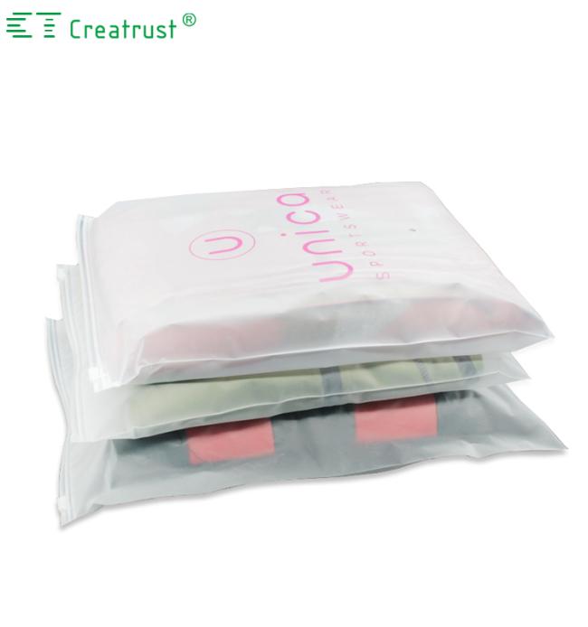 ZGCX Custom Frosted Zip Lock Logo Reseal Poly Bag Slider Plastic Bag Clothes Packing