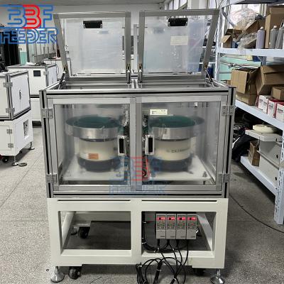 China Lower Noise Bowl Feeder Machine Dust Cover Double Feeding Vibratory Parts Feeder for sale