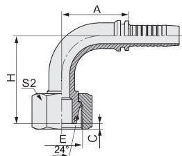 Factory Supply OEM Hydraulic Elbow 90 Degree Hose and Fittings Metric for Oil 20491
