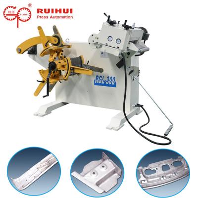 China Sheet Metal Steel Roll Leveling Machine Uncoiler With Straightening Machine 2 In 1 for sale
