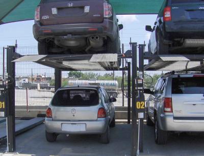 China Double Layer 2 Car 4 Post Lift 3200kg Stacker Car Parking System for sale