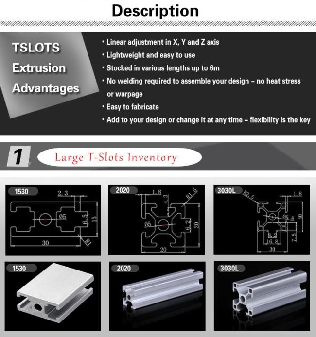 Anodized extruded aluminum profile for t slot