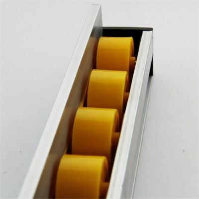 China Higher Side Aluminum Extruded Shapes Track Yellow Wheel 4 M 34mm Diameter for sale