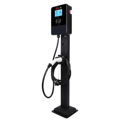 China GBT 7kw Single Gun 4.3-Inch Screen 220V Wall EV Charger With Emergency Button for sale
