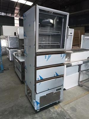 Китай Американский вертикальный холодильник верхняя стеклянная дверь нижние ящики с 110V / 60Hz для кухонного использования продается