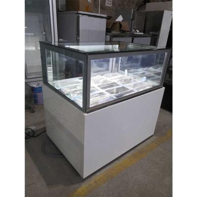China 4ft congelador de vidro da exposição do gelado do tampo da mesa de 3 camadas à venda