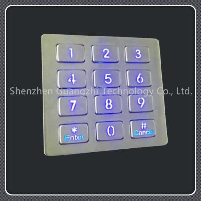 China Stainless Steel Backlit Numeric Keypad 12 Buttons Type With Usb Interface for sale