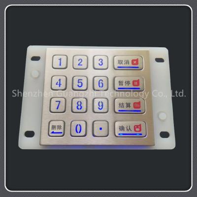 China Waterproof Backlit Numeric Keypad Energy Saving For Self Service Machine for sale