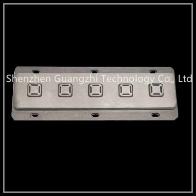 China 5 Funktions-Knopf-Metalltastatur, der geführte Edelstahl verdrahtete leuchtende Tastatur zu verkaufen