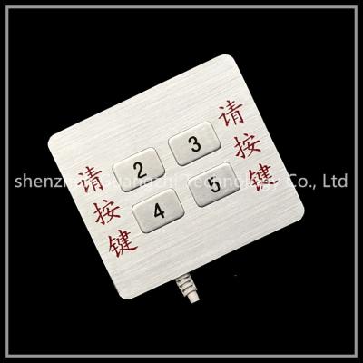 China Small Vandal Proof Keyboard , Numeric 4 Key Keyboard With Usb / Ps2 Interface for sale
