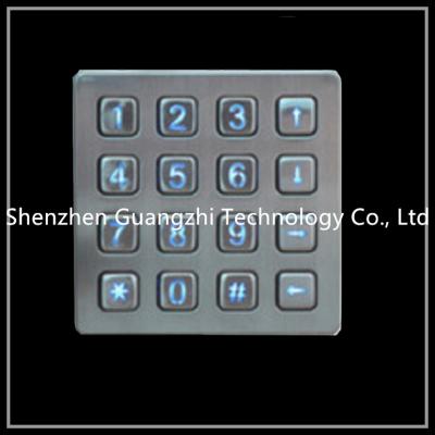 China Backlight Type Metal Numeric Keypad , 4x4 Matrix Keyboard For Vending Machine for sale