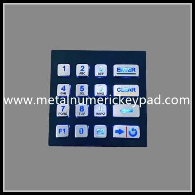 China Illuminated Black 16 Key 1.5mm Backlit Numeric Keypad for sale