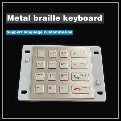 China USB IP67 Stainless Steel Keyboard For Blind Spot Information Kiosk for sale