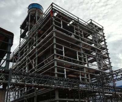 China Columna de caja de fabricación de acero estructural pesada del edificio del polvo de la planta del medio ligero en venta