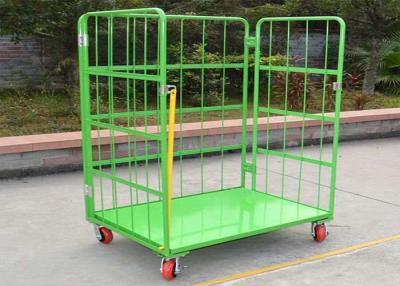 China Folding Stackable Wire Mesh Storage Cages , Roll Cage Trolley For Transport for sale