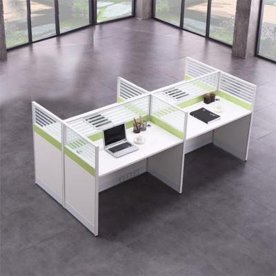 China Cubicle Office Workstation Desks Call Center 2400mm 4 Person Workstation Table for sale