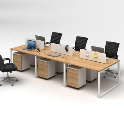 China Melamine Board Office Workstation Desks Furniture 6 Seater 3600mm for sale