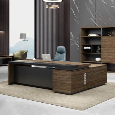 China 2 Meters 50mm Executive Office Desks CEO Desk L Shape With Side Cabinet for sale
