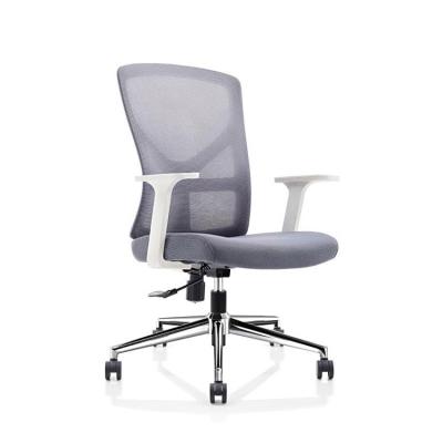 China Gray Swivel Mesh Back Office Chair With Lumbar Support And Armrest for sale