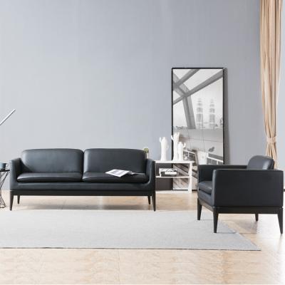 Chine Biens sectionnels en cuir de noir de sofa de meubles de bureau de 3 2 1 sièges à vendre