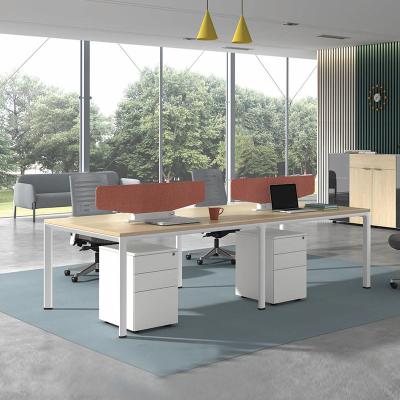 China Open Office Workstation Modular 4 Person Staff Workstation Office Work Desk for sale
