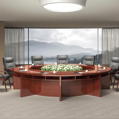 China Classic Wood Customized Large Round Conference Table For 10 Seats Capacity for sale