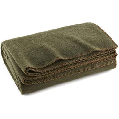 China Wholesale Soft 80% Wool Blanket Military Use Army Green for sale