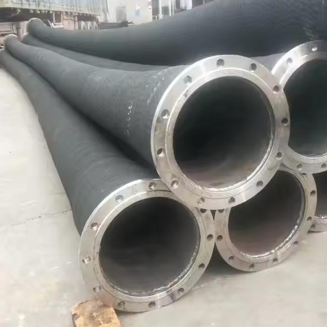 Dredge hose in operational environment showing flexibility