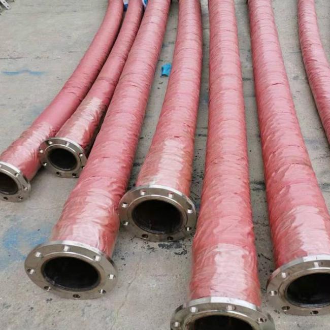 Close-up view of hose construction and materials