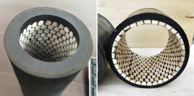 Ceramic hose pipe close-up showing construction details