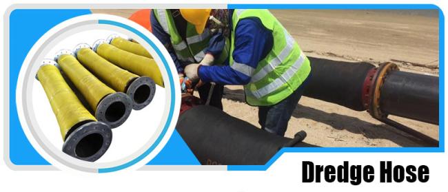 2 inch dredge hose close-up showing rubber construction and reinforcement