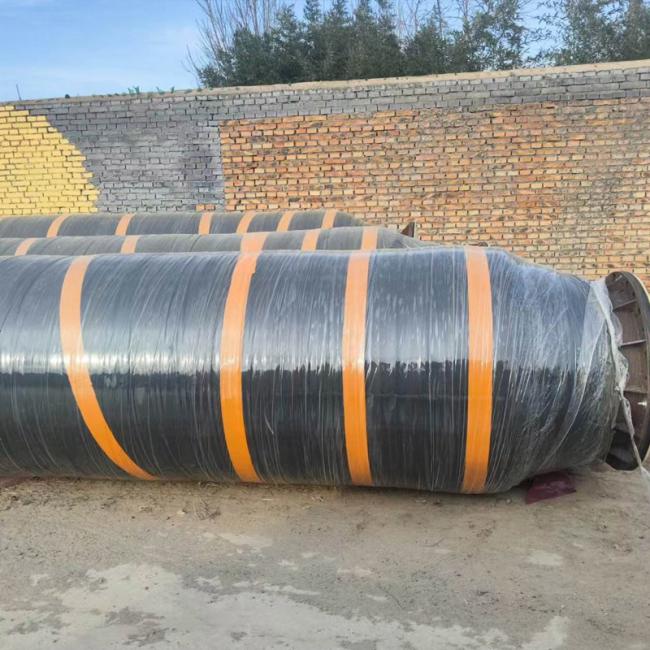 Close-up view of dredge hose construction and flotation system