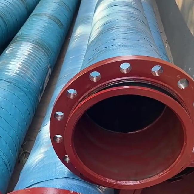 Close-up view of dredge pipeline connection