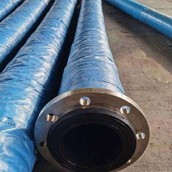 Close-up view of dredge pipeline components