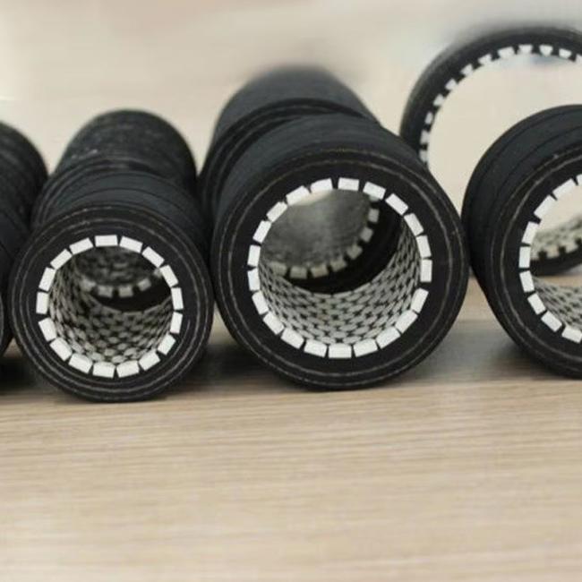 Close-up view of ceramic lined hose internal structure